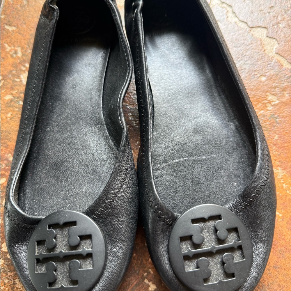 Tory Burch Women's Black Leather Flats